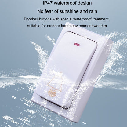 Flash Wireless Home Doorbell Self-Generated Smart Remote Control Doorbell Without Batteries, Specification: 1 For 1 White(UK Plug) by buy2fix