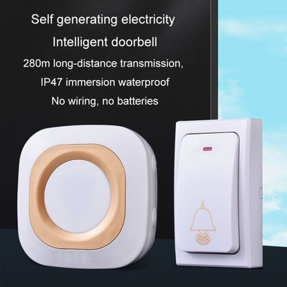 Flash Wireless Home Doorbell Self-Generated Smart Remote Control Doorbell Without Batteries, Specification: 1 For 2 Black(UK Plug) by buy2fix