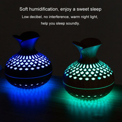 LED Light Aromatherapy Diffuser Home Small Vase Quiet Humidifier Aromatherapy Diffuser 2 In 1(Dark Wood) - Air Purifiers & Accessories by buy2fix | Online Shopping UK | buy2fix