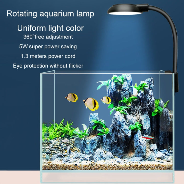 5W Fish Tank LED Clip Light USB Plug Lighting Aquarium Translucent Aquatic Plants Lamp(Black) - Fish Tank Lamps by buy2fix | Online Shopping UK | buy2fix