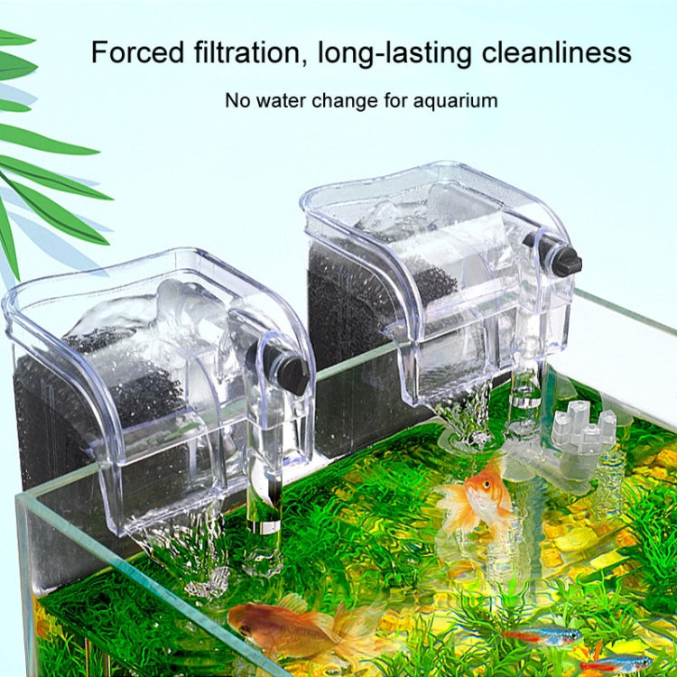 Wall Mounted Silent Fish Tank Filter Waterfall Aquarium Filtration Clean Oxygenator Pump, Style: Without Degreasing Film(US Plug) - Air Pumps by buy2fix | Online Shopping UK | buy2fix