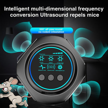 219 Intelligent Ultrasonic Multi-dimensional Frequency Conversion Home Indoor Mouse Repeller(Black) - Repellents by buy2fix | Online Shopping UK | buy2fix