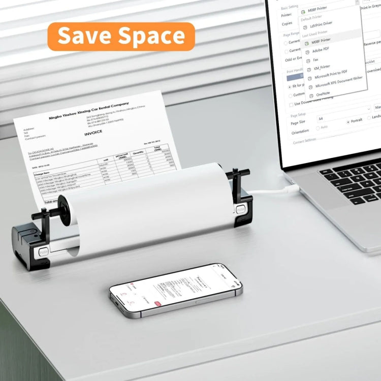 Phomemo 1 Roll Letter Thermal Paper  Use With M08F Printer Holder For M832/M833/M834/M835/P831/Q302 Printer - Printer Accessories by Phomemo | Online Shopping UK | buy2fix