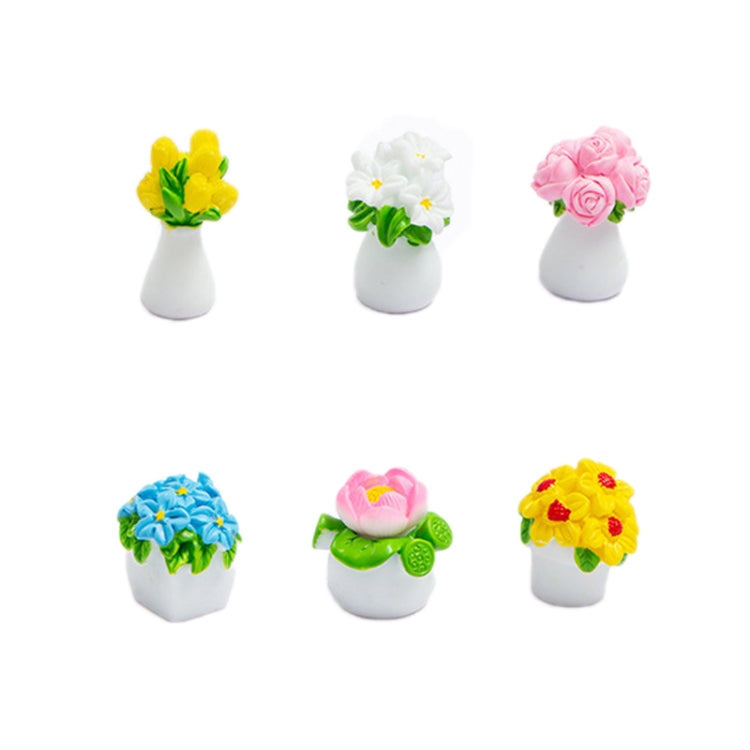 Simulated Potted Car Rearview Mirror Center Console Decorative Ornaments(6pcs /Set) - Ornaments by buy2fix | Online Shopping UK | buy2fix