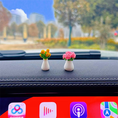 Simulated Potted Car Rearview Mirror Center Console Decorative Ornaments(6pcs /Set) - Ornaments by buy2fix | Online Shopping UK | buy2fix