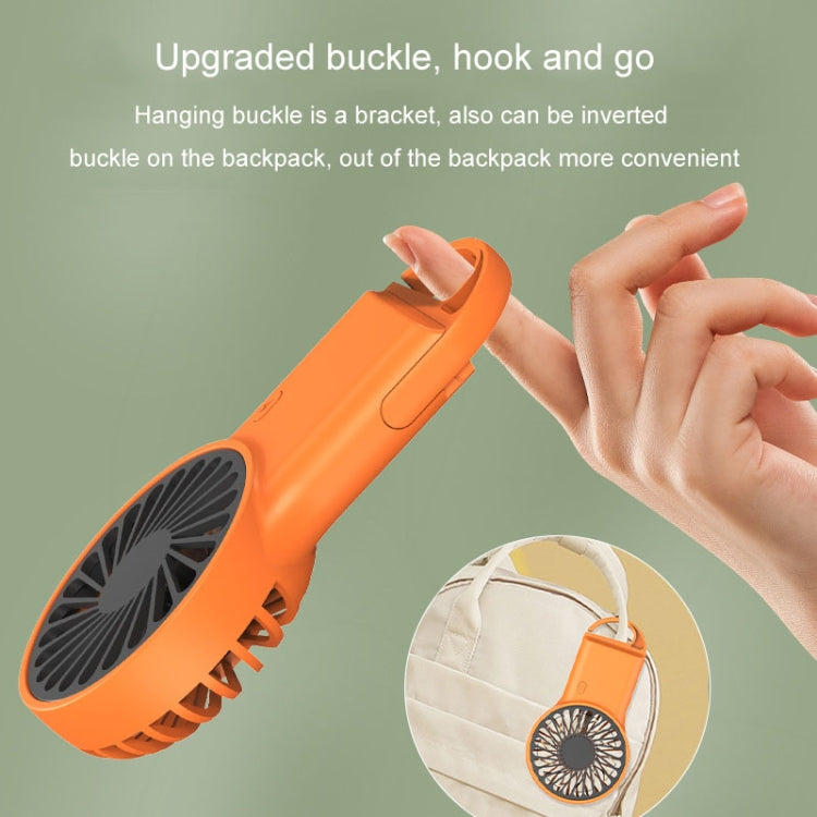 Handheld Foldable Desktop USB Rechargeable Mini Fan Mountaineering Hook Mute Fan(Orange) - Electric Fans by buy2fix | Online Shopping UK | buy2fix