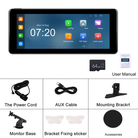 6.86 Inch 4KDVR Smart Screen Player, Specification: Standard+64G Memory Card by buy2fix