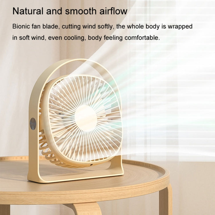 Lightweight USB Charging Nightlight Desktop Fan Summer Office Student Outdoor Multifunctional Small Fan(Beige) - Electric Fans by buy2fix | Online Shopping UK | buy2fix