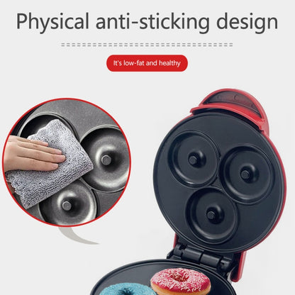 350W Mini Donut Maker Machine Can Make 3 Doughnuts 220V EU Plug(Red) - Electric Skillets by buy2fix | Online Shopping UK | buy2fix