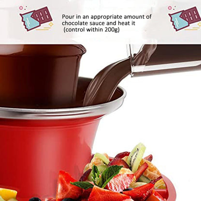 35W  3 Tier Chocolate Fountain  Mini Fondue Set with Hot Melting Pot Base 220V EU Plug - Others by buy2fix | Online Shopping UK | buy2fix