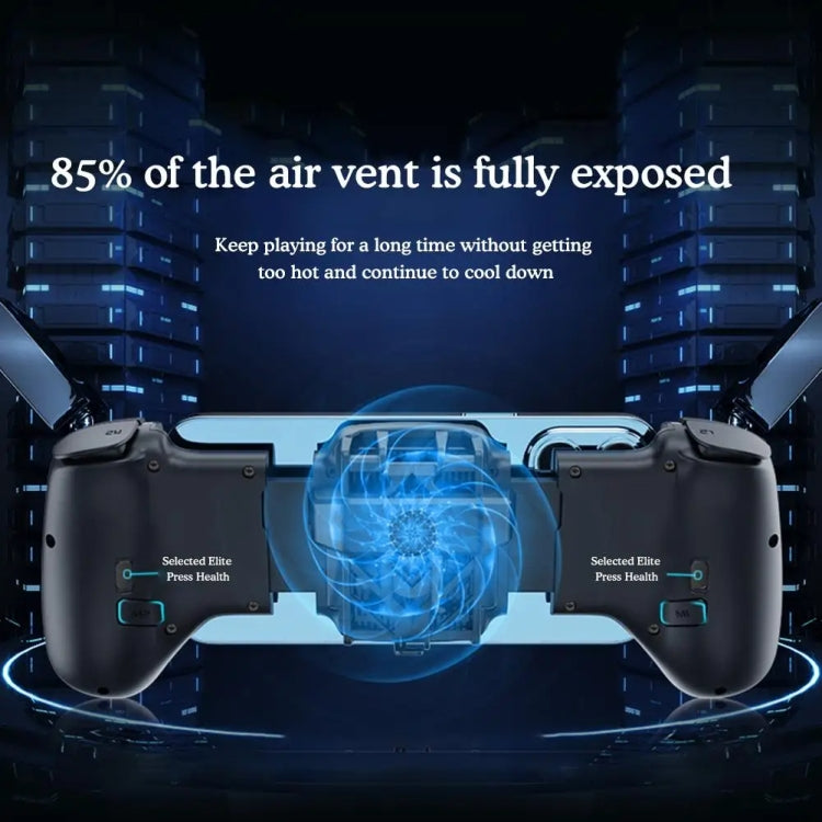 Mobile Phone Gaming Controller with Cooler & 2 Back Button Macro Programmable(Black) - Controller Gamepad by buy2fix | Online Shopping UK | buy2fix