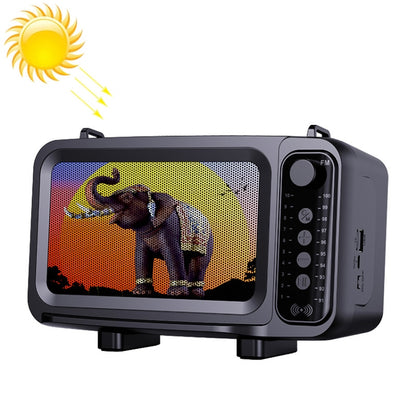 DV-666 Desktop Portable Solar Bluetooth Speaker Card FM Radio With Flashlight(Elephant) - Radio Player by buy2fix | Online Shopping UK | buy2fix