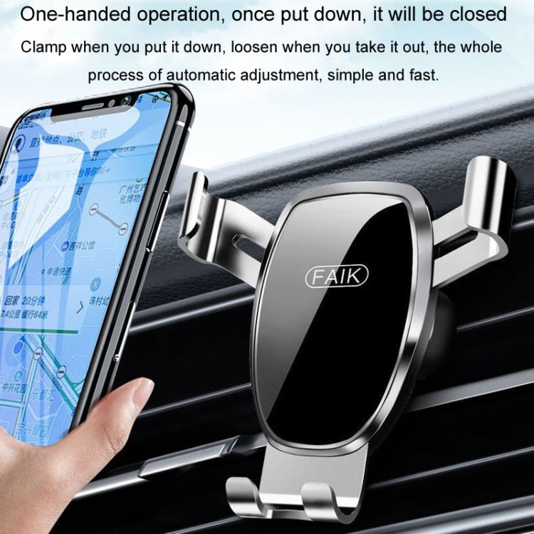 FAIK Car Cell Phone Holder Air Vent Triangle Gravity Sensor Car Phone Bracket, Color: Black Mirror Model - Car Holders by FAIK | Online Shopping UK | buy2fix