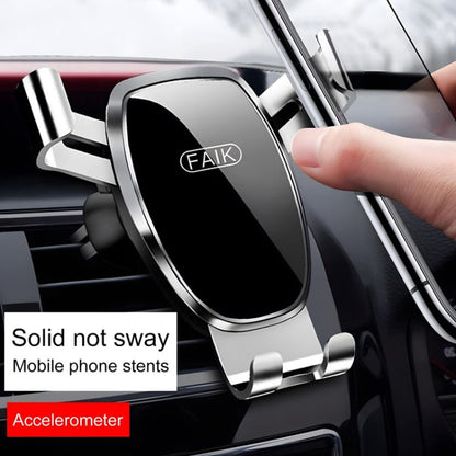 FAIK Car Cell Phone Holder Air Vent Triangle Gravity Sensor Car Phone Bracket, Color: Silve Mirror Model - Car Holders by FAIK | Online Shopping UK | buy2fix