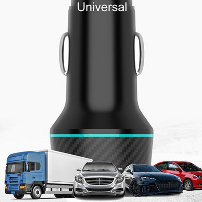 QIAKEY Dual Fast Charging Charger One To Two Cigarette Lighter, Size: TH215 43W(Black) - Car Charger by QIAKEY | Online Shopping UK | buy2fix