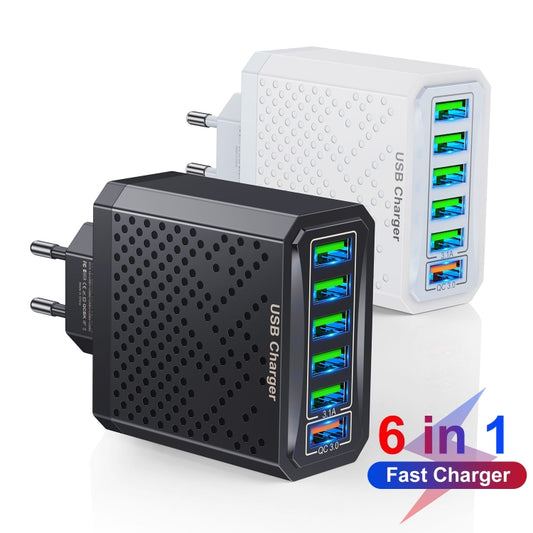 6-Ports Multifunctional Quick Charging USB Travel Charger Power Adapter, Model: White EU Plug by buy2fix