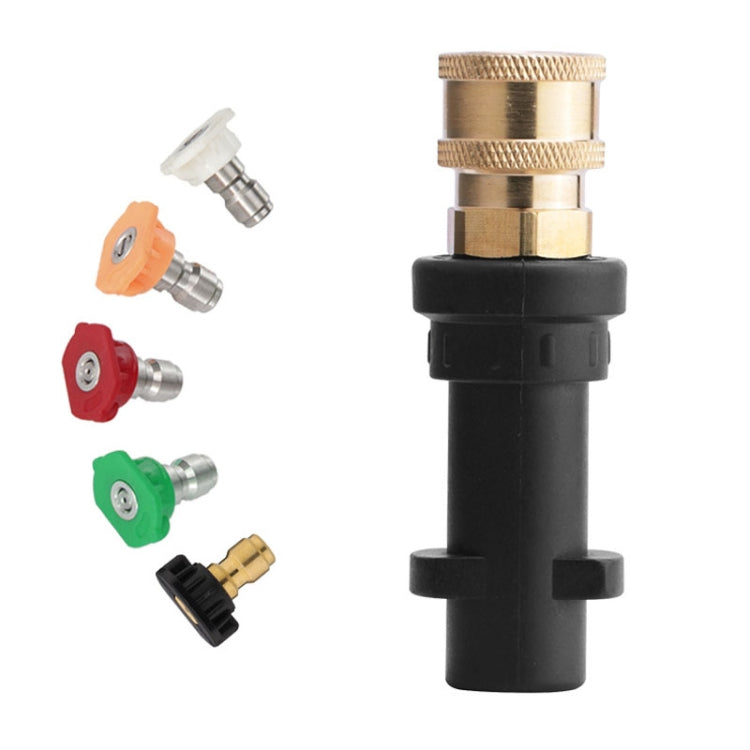 For Karcher K2-K7 Series High Pressure Washer Foam Lance Adapter, Specification: 1/4 Female Connector + 5 Nozzle by buy2fix