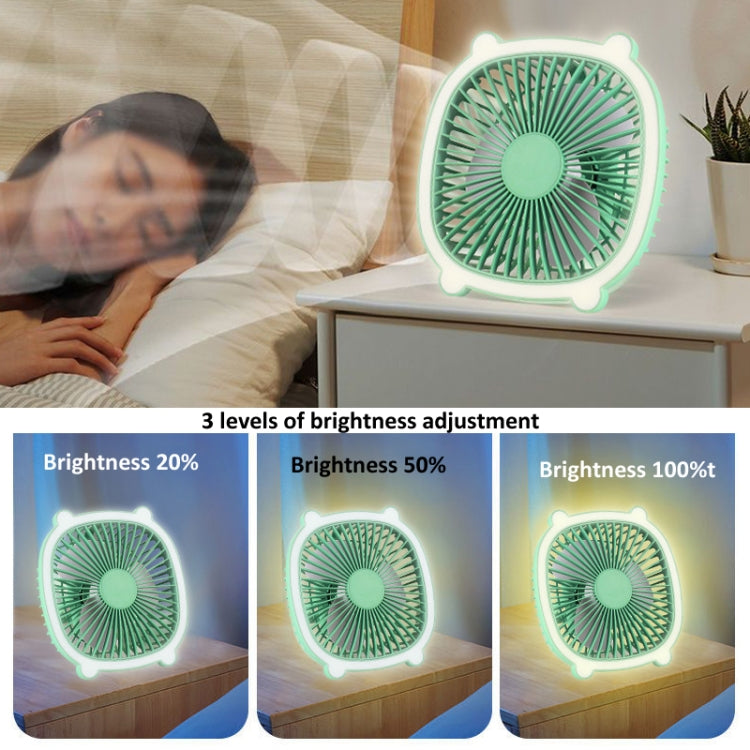 Rechargeable Table Fan With Reading LED Light  3 Wind Speed Adjustment(Pink) - Electric Fans by buy2fix | Online Shopping UK | buy2fix