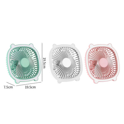 Rechargeable Table Fan With Reading LED Light  3 Wind Speed Adjustment(White) - Electric Fans by buy2fix | Online Shopping UK | buy2fix