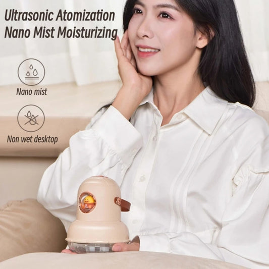 ICARER FAMILY IF-JS01 USB Charging Desktop Night Light Dual-spray Humidifier, Color: White (Digital) by ICARER FAMILY