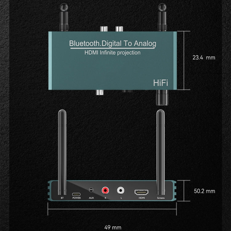 Bluetooth 5.0 Receiver Digital Optical Coaxial To Analog Microphone HD HDMI Wireless Screen Thrower - Wireless Display Dongle by buy2fix | Online Shopping UK | buy2fix