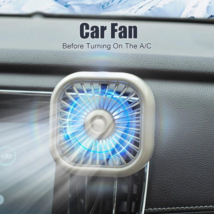 F11 Car USB Colorful Gradient Light Cooling Fan Automotive Interior, Color: Khaki - Heating & Fans by buy2fix | Online Shopping UK | buy2fix