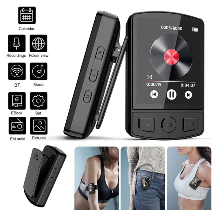 16GB 1.8-Inch Color Screen Recording MP3/MP4 Sports Bluetooth Walkman With Back Clip - MP3 Player by buy2fix | Online Shopping UK | buy2fix