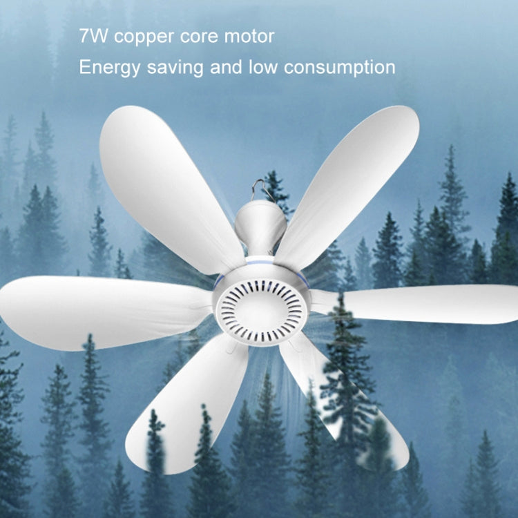 USB Home Dormitory Mute High Wind Power Mini Fan Six Blade Small Ceiling Fan, Style: Single Fan by buy2fix