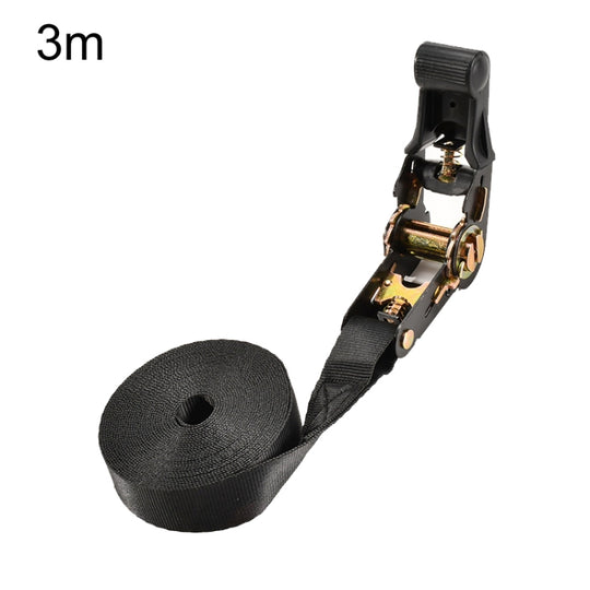 Motorcycle Ratchet Tensioner Cargo Bundling And Luggage Fixing Straps, Specification: Black 3m