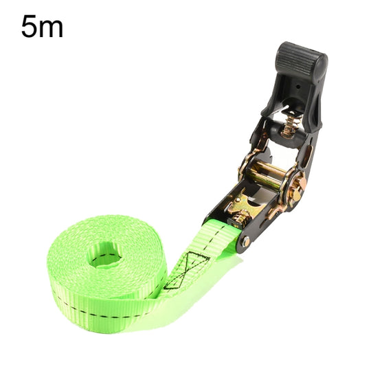 Motorcycle Ratchet Tensioner Cargo Bundling And Luggage Fixing Straps, Specification: Fluorescent Green 5m