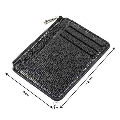 Multi-card Slot Zipper Card Holder Large Capacity Ultra-thin Coin Purse(Black) - Card & Passport Bags by Pieru | Online Shopping UK | buy2fix