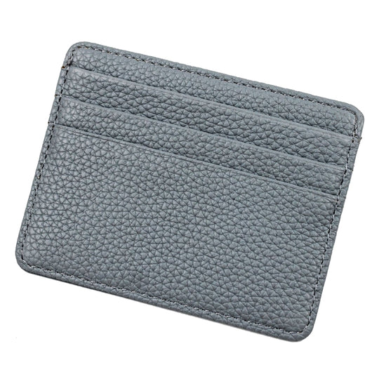 Lychee Pattern Multi-Card Slot Mini Card Holder Ultra-thin Coin Purse(Blue)