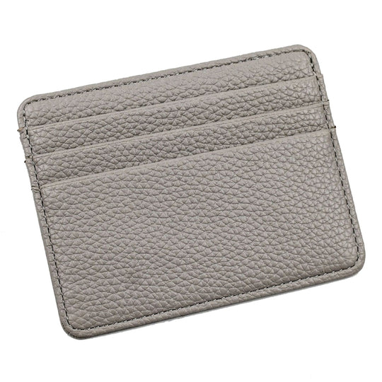 Lychee Pattern Multi-Card Slot Mini Card Holder Ultra-thin Coin Purse(Beige)