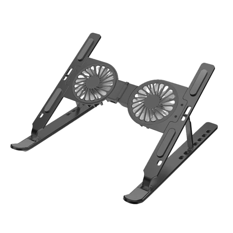 C9 Pro RGB Ambient Light Foldable Fan Cooling Laptop Aluminum Alloy Heightening Stand, Color: Gray - Laptop Stand by buy2fix | Online Shopping UK | buy2fix