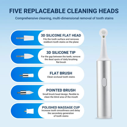 5 In 1 Electric Tooth Polisher USB Rechargeable Dental Scaler Toothbrush(M15 Silver) - Teeth Whitening by buy2fix | Online Shopping UK | buy2fix