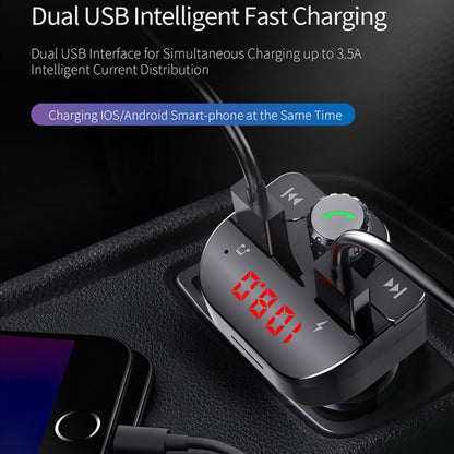 Car Bluetooth MP3 Player FM Transmitter Fast Charging(Black) - Bluetooth Car Kits by buy2fix | Online Shopping UK | buy2fix