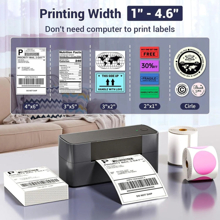 Phomemo PM245-BT Bluetooth Shipping Label Printer Support Labels Width  1- 4.6 Inch(UK Plug) - Printer by Phomemo | Online Shopping UK | buy2fix