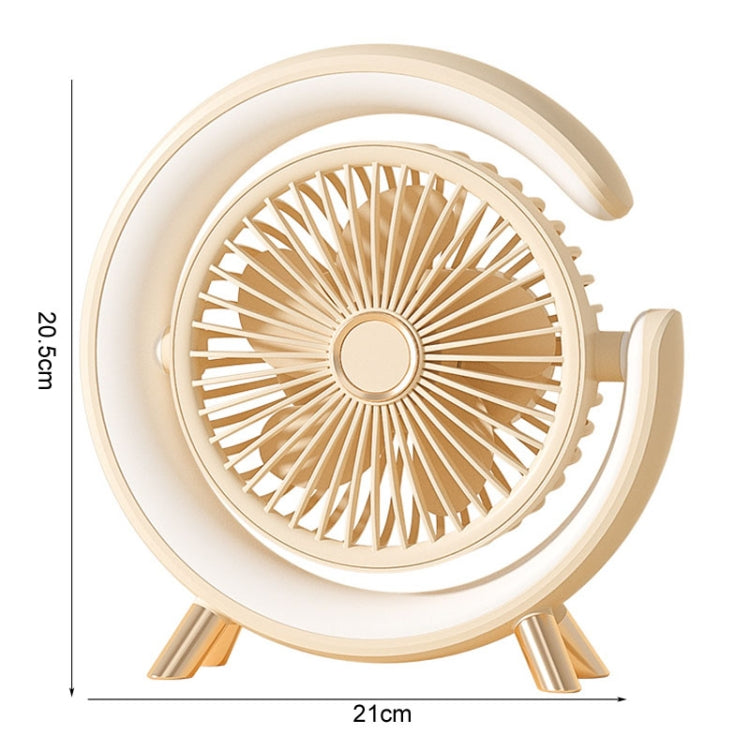 USB Charging Desktop Fan With Light Student Dormitory Light Sound Office Aroma Desktop Fan(Warm White) - Electric Fans by buy2fix | Online Shopping UK | buy2fix