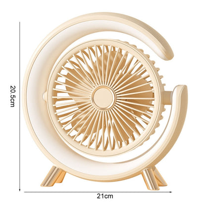 USB Charging Desktop Fan With Light Student Dormitory Light Sound Office Aroma Desktop Fan(Warm White) - Electric Fans by buy2fix | Online Shopping UK | buy2fix