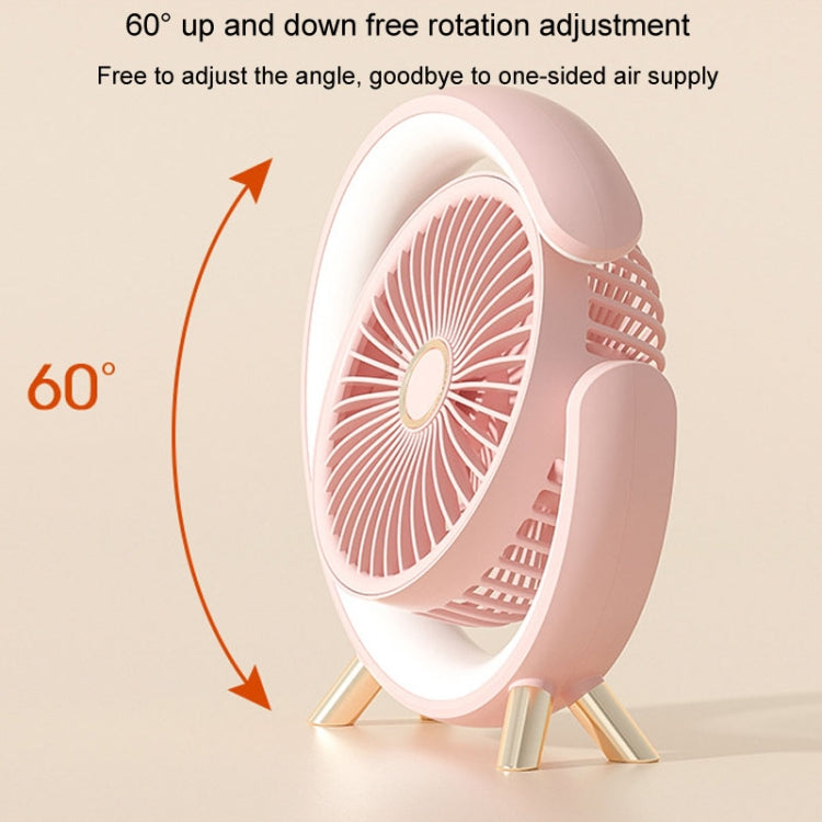 USB Charging Desktop Fan With Light Student Dormitory Light Sound Office Aroma Desktop Fan(Warm White) - Electric Fans by buy2fix | Online Shopping UK | buy2fix