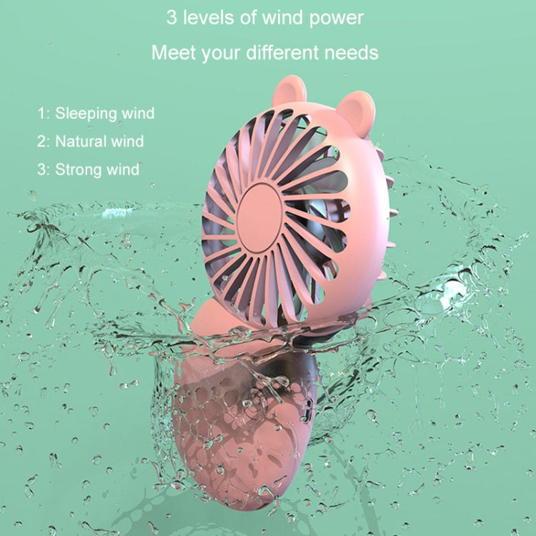 Summer Cartoon Pocket Handheld Stand Fan Rechargeable Silent Mini Fan(Pink) - Electric Fans by buy2fix | Online Shopping UK | buy2fix