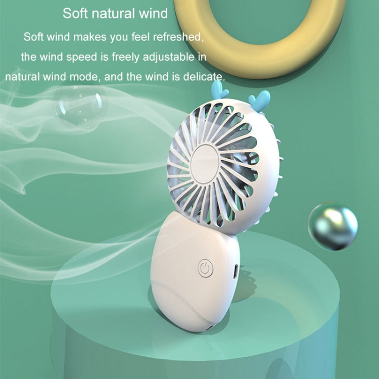 Summer Cartoon Pocket Handheld Stand Fan Rechargeable Silent Mini Fan(White) - Electric Fans by buy2fix | Online Shopping UK | buy2fix