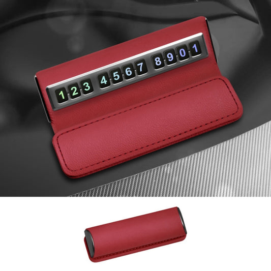 Car Front Windshield Temporary Parking Number Plate Interior Decoration(Red) by buy2fix