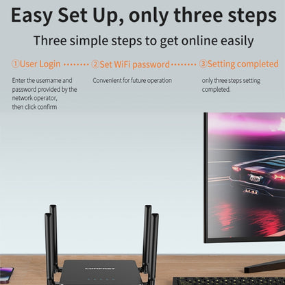 COMFAST CF-N5 V2  1200Mbps WiFi6 Dual Band Wireless Router With Gigabit Ethernet Port, 4x5dBi Antenna(EU Plug) - Wireless Routers by COMFAST | Online Shopping UK | buy2fix