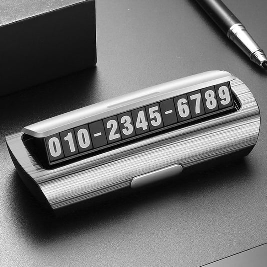 Hidden Luminous Temporary Parking Sign With Car Number, Color: Silver by buy2fix