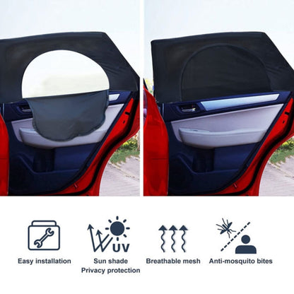 Car Sun Protection Anti-mosquito Window Zipper Sunshade(Rear Window (Left+Right)) - Window Foils & Solar Protection by buy2fix | Online Shopping UK | buy2fix