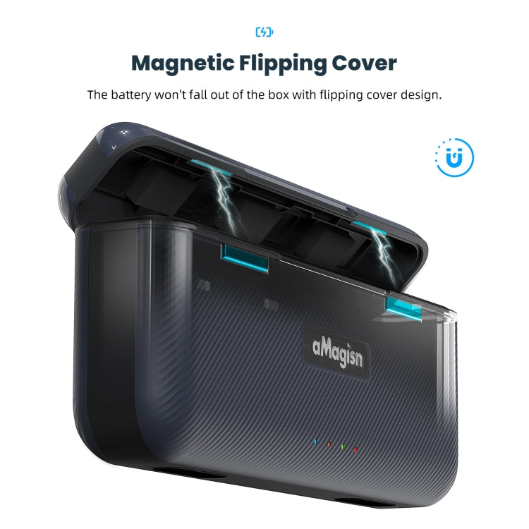 For DJI Action 4 / 3 aMagisn Fast Charge Charging Box Charger Sports Camera Accessories -  by aMagisn | Online Shopping UK | buy2fix