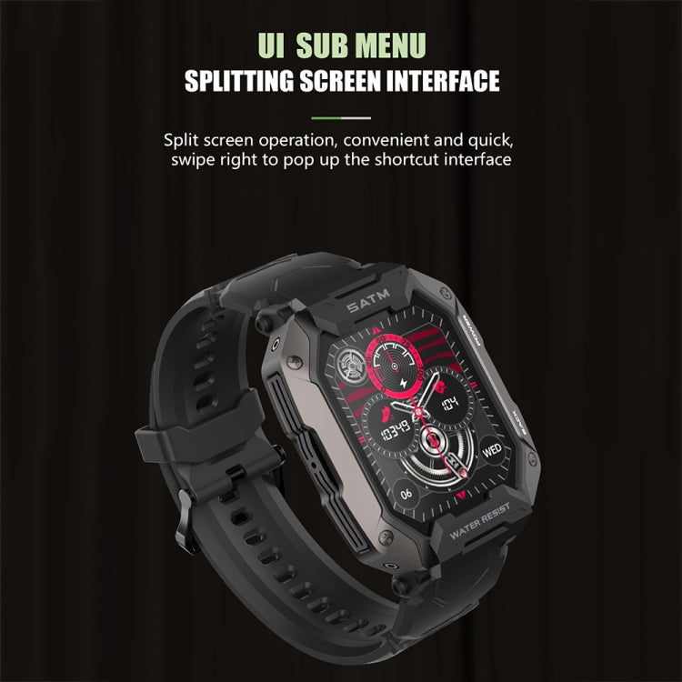 C20Plus 1.81-inch Health Monitoring Waterproof Bluetooth Call Smart Watch, Color: Camouflage Black - Smart Watches by buy2fix | Online Shopping UK | buy2fix