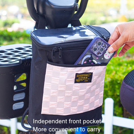 Electric Bike Riding Hanging Bag Large Capacity Waterproof Bicycle Front Hanging Bag(Pink) by buy2fix