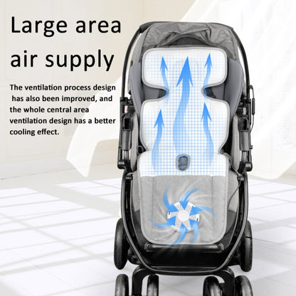 USB Powered Cooling Pad Baby Stroller Seat Cushion with Fan 3 Speed Adjustable Levels, Size: 36 x 88cm(Gray) - Strollers Accessories by buy2fix | Online Shopping UK | buy2fix